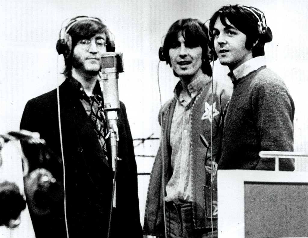 The Beatles singing intoa U47